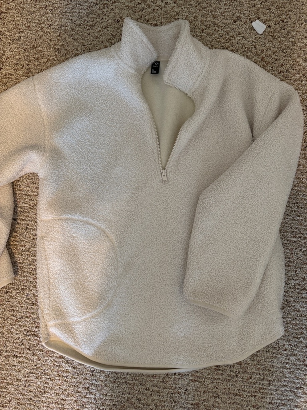 GAP Cream Sherpa Zip-Up Jacket